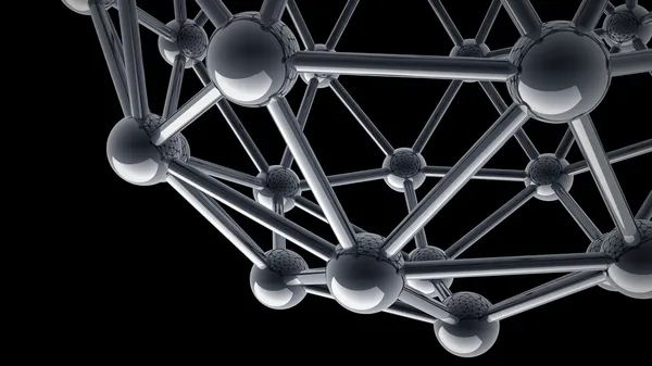 Abstract background. silver glossy molecules structure — Stock Photo, Image