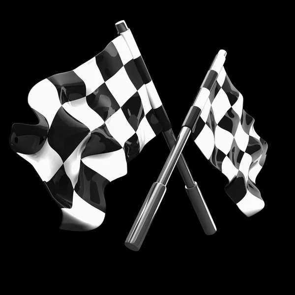 Due bandiere a scacchi incrociate — Foto Stock