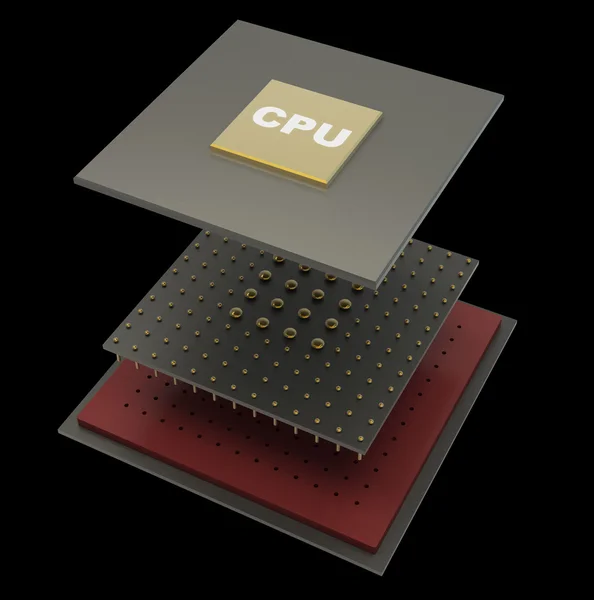 CPU de microchip de computadora —  Fotos de Stock