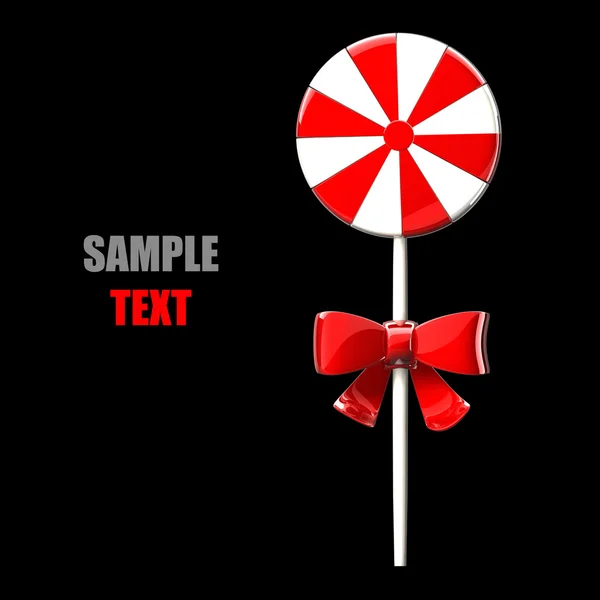 Candy sweet and red bow. High resolution 3d render — Stock Photo, Image