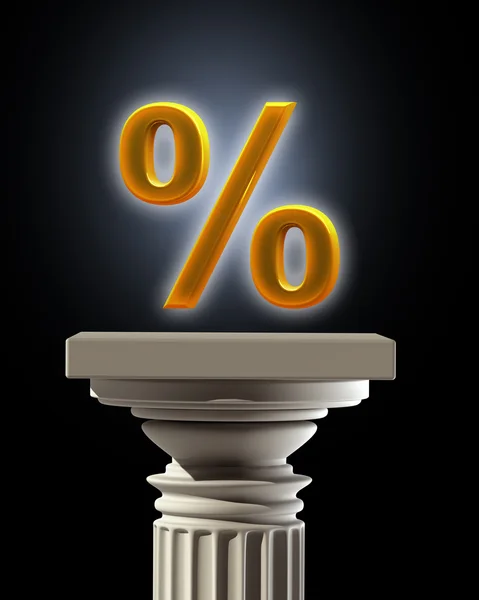 Coluna com símbolo percentual — Fotografia de Stock