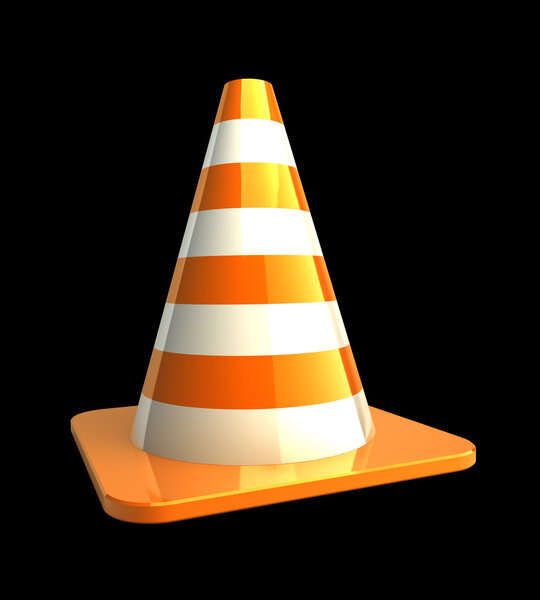 Orange highway traffic cone