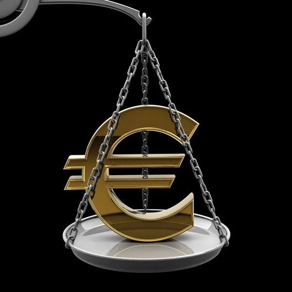 Waage mit Euro-Symbol — Stockfoto