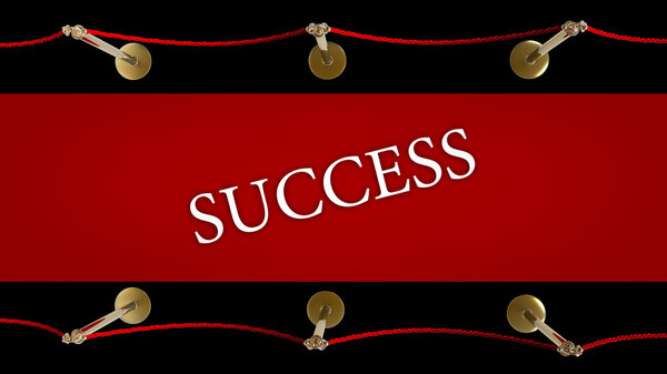 success. Barrier rope and red carpet