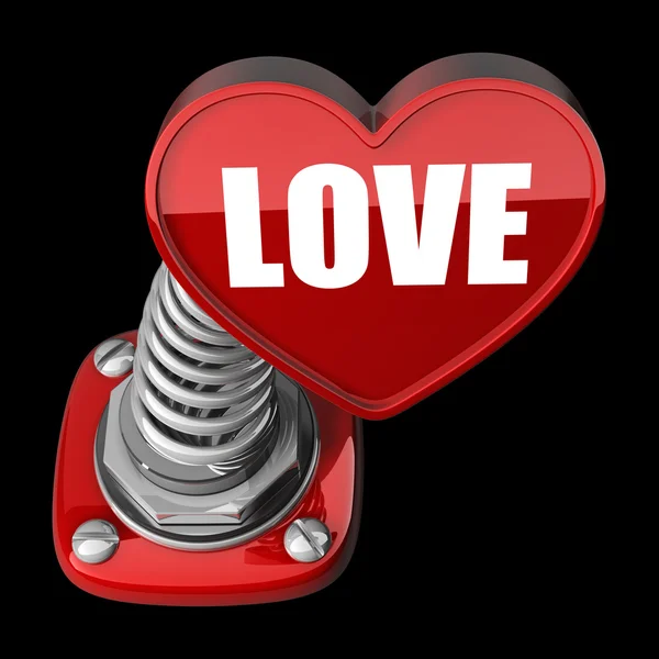 Älska knappen hjärta. — Stockfoto