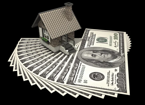 Concept house and dollars — Stock Photo, Image