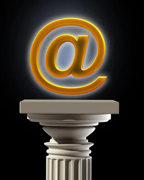 E-posta simgesi olan sütun ayaklı — Stok fotoğraf