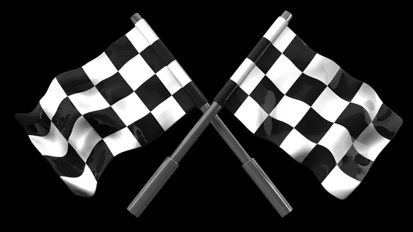 Due bandiere a scacchi incrociate . — Foto Stock
