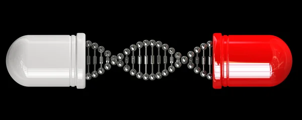 Concepto cápsula y molécula estructura del ADN — Foto de Stock