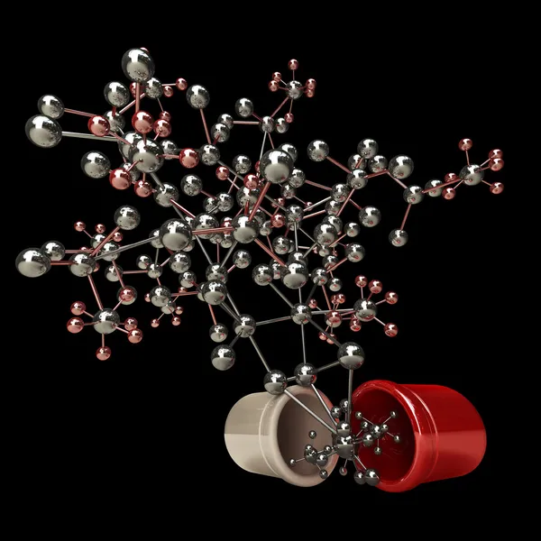 概念のカプセルと分子 dna の構造 — ストック写真