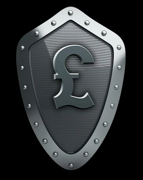 Shield with British pound symbol — Stock Photo, Image