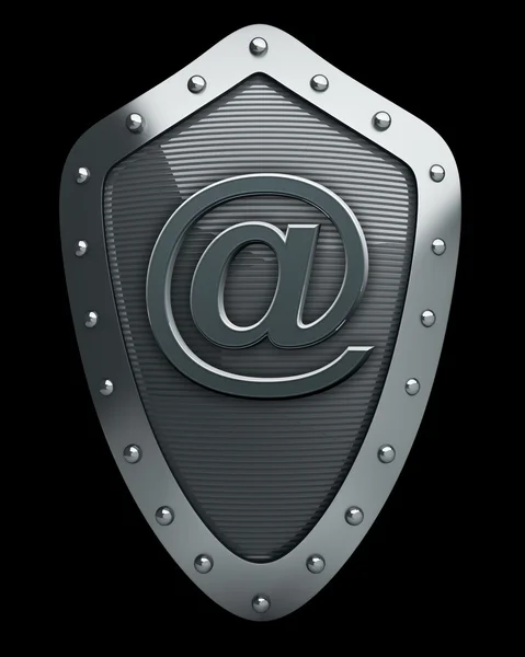 Shield with mail symbol — Stock Photo, Image