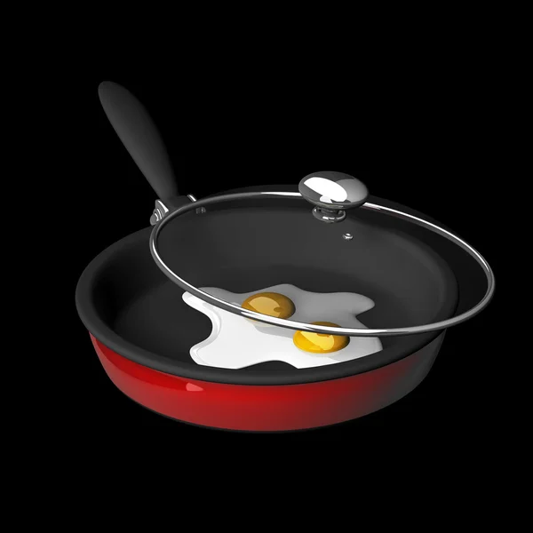 Frying pan with egg — Stock Photo, Image