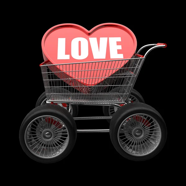 kavram seviyorum büyük araba tekerleği ile sepeti