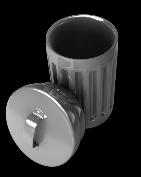 Opened trash can 3d render High resolution — Stock Photo, Image