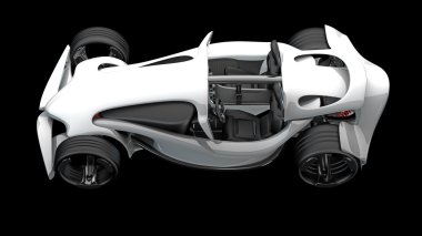 spor araba üzerinde siyah 3d render izole