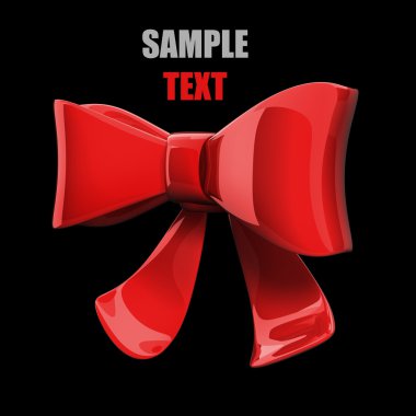 siyah arka plan üzerinde izole kırmızı yay kadar yakın