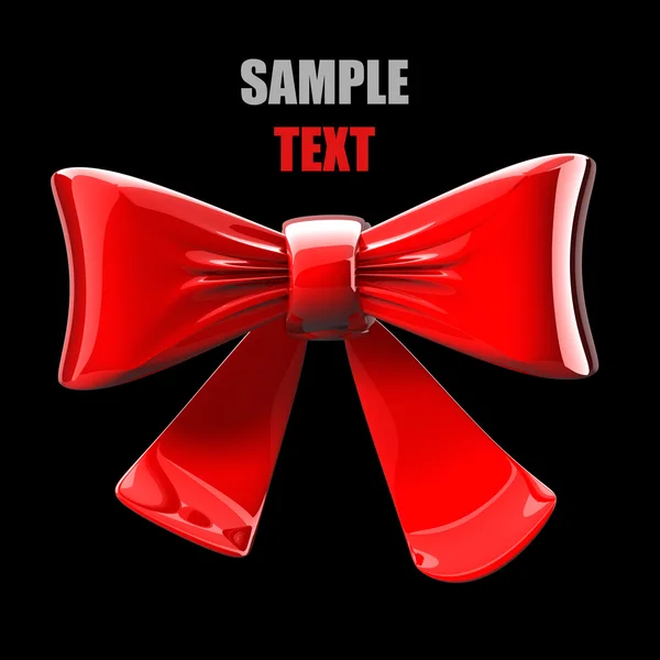 Fechar Red Bow isolado sobre fundo preto — Fotografia de Stock