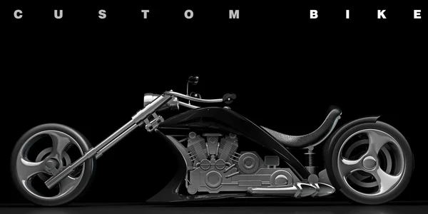 ? 在黑色背景上分离的概念摩托车 — 图库照片