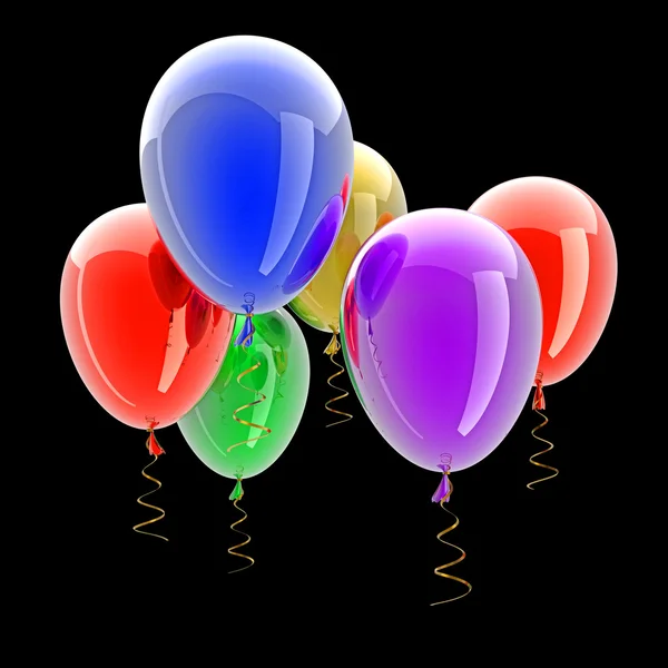 Multicolored party balloons 3d illustration — Stock Photo, Image