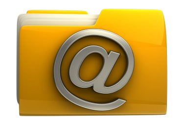 posta simgesi olan sarı klasör