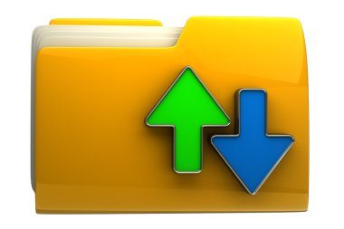 Sarı ok ve klasör simgesi