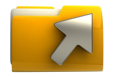 Sarı ok ve klasör simgesi