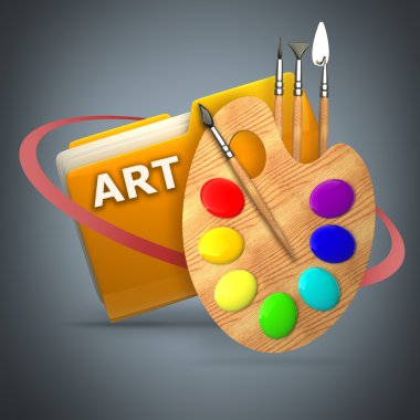 sanat simge ile sarı klasör