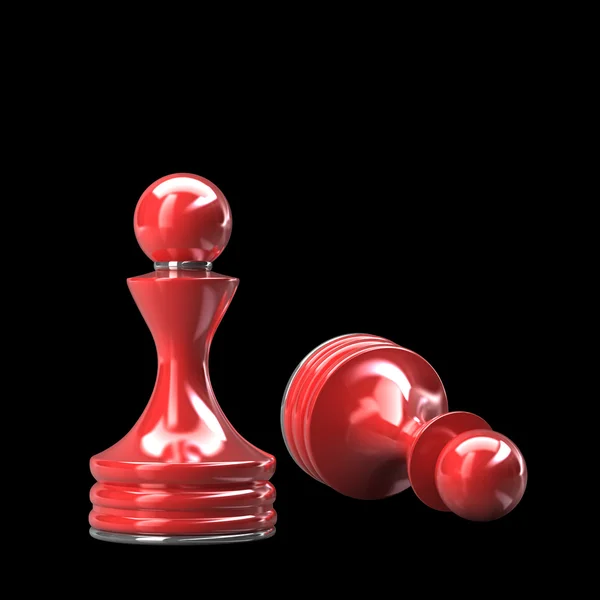 Peão vermelho de xadrez — Fotografia de Stock