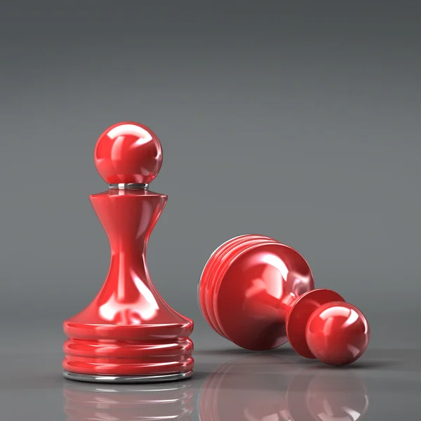 Peón rojo de ajedrez — Foto de Stock