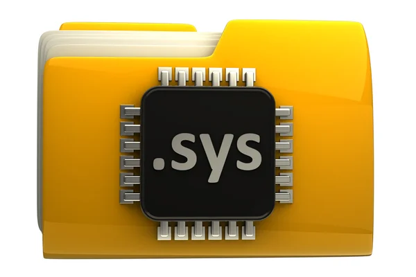 Yellow folder with sys symbol — Stock Photo, Image