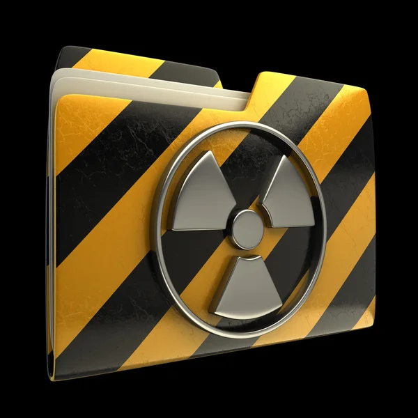 Folder Radiation Alert sign icon — Stock Photo, Image