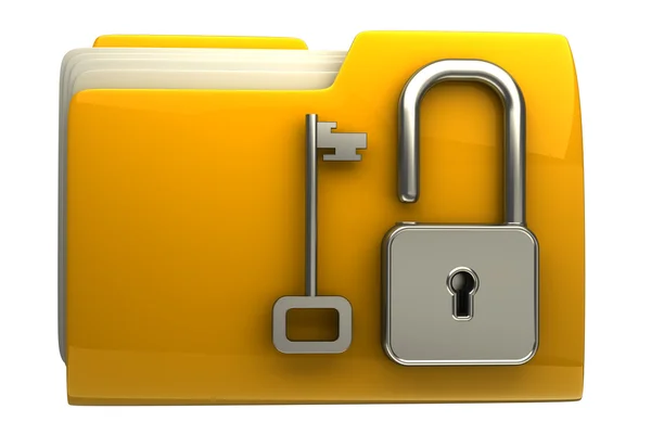 Folder icon with security lock — Stock Photo, Image