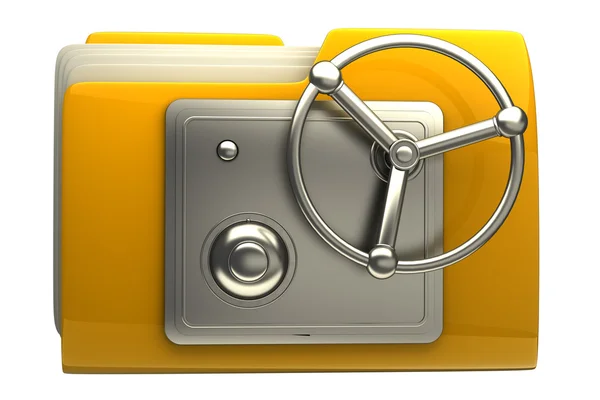 Folder icon with security lock — Stock Photo, Image