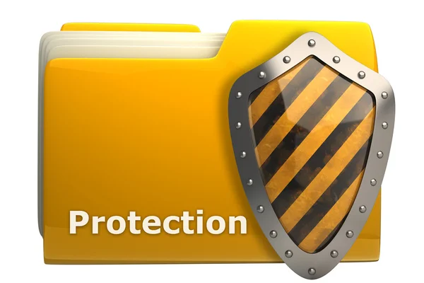 Documents folder protected by shield — Stock Photo, Image