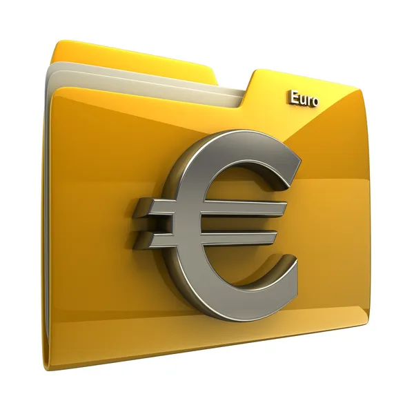 Папка с символом евро — стоковое фото