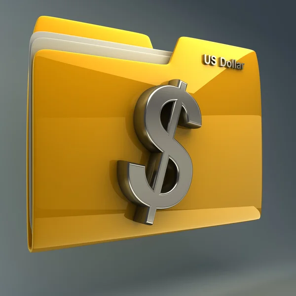 Папка с символом доллара США — стоковое фото