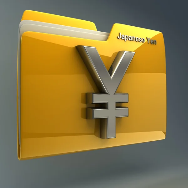 Folder with japaneese yen symbol — Stock Photo, Image