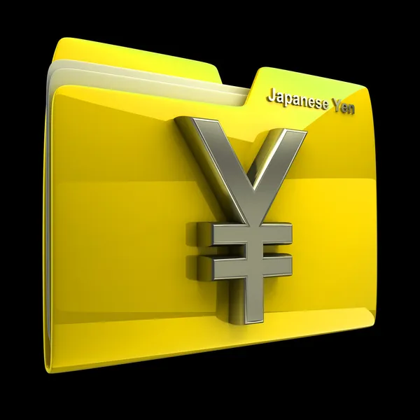 Folder with japaneese yen symbol — Stock Photo, Image