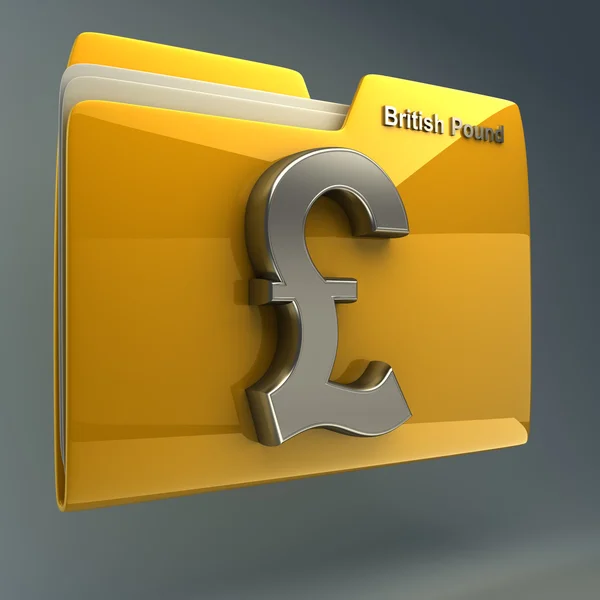 Folder with british pound symbol — Stock Photo, Image