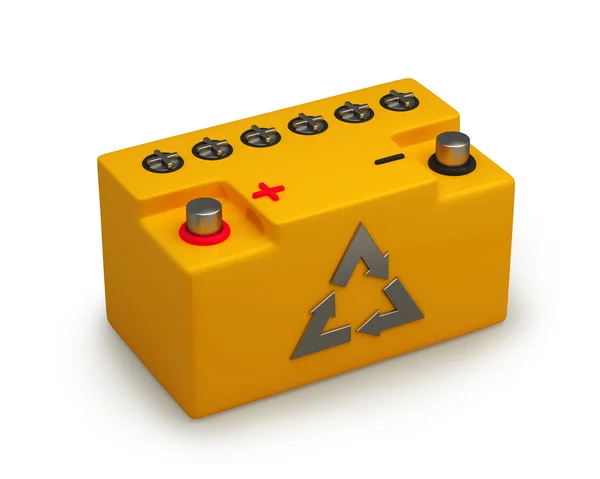 Жовта батарея для автомобіля Висока роздільна здатність — стокове фото