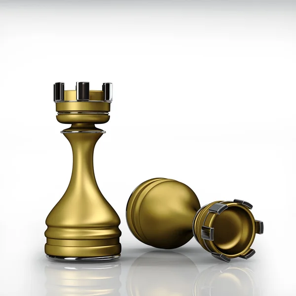 3d Chess golden Castle — Stock Photo, Image