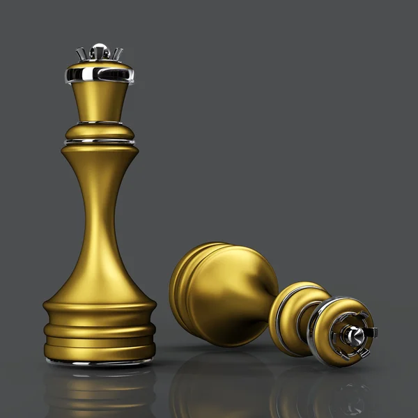 3d Chess golden Queen — Stock Photo, Image