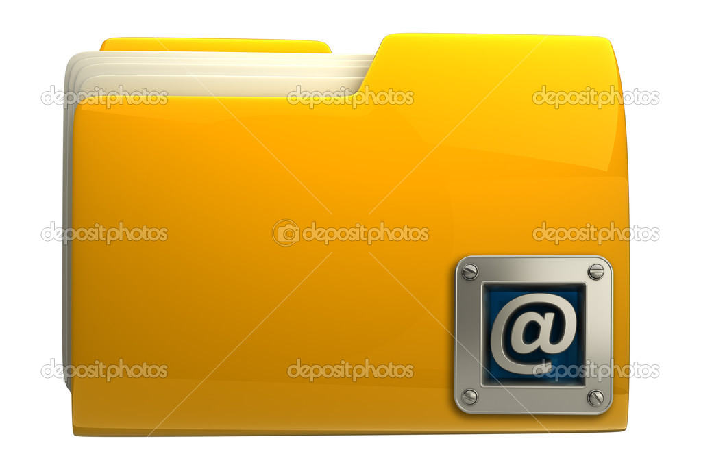 Yellow folder with mail symbol