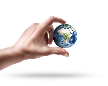 Adamın elini tutarak Küre.