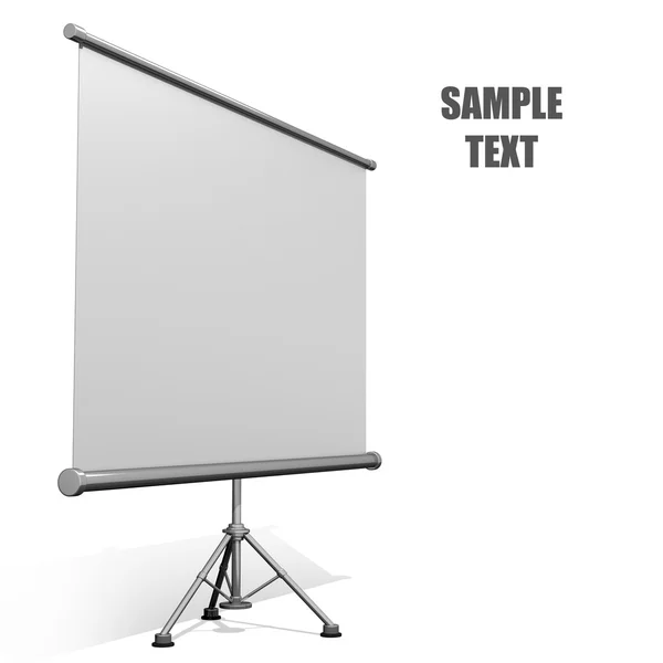 Pantalla de rodillo de presentación o proyector en blanco — Foto de Stock