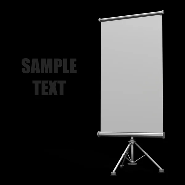 Pantalla de rodillo de presentación o proyector en blanco — Foto de Stock