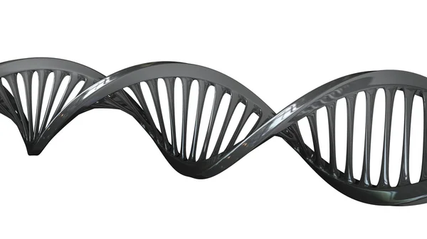 Silberne DNA-Spiralen — Stockfoto