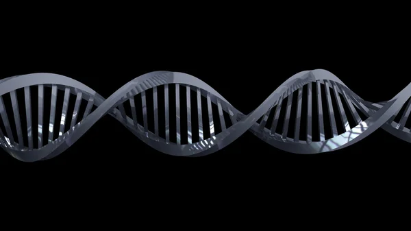 Silberne DNA-Spiralen — Stockfoto