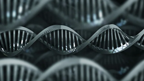 Spirale del DNA in argento — Foto Stock